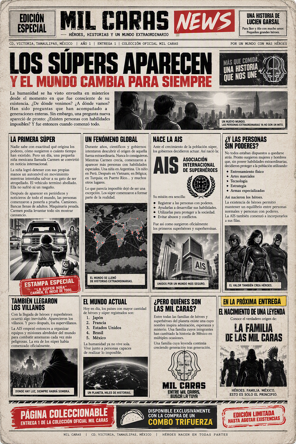 Folleto de historia Mil Caras